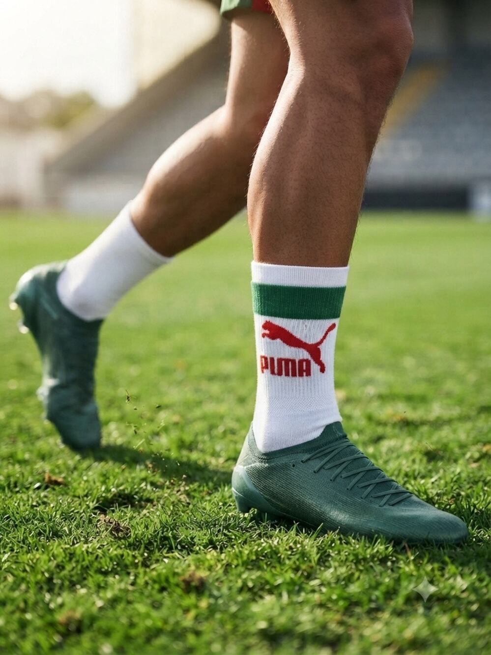 Puma QTR Crew PORTUGAL Soccer Socks Men 6 Pack Arch Support 8-12 shoe 10-13 sock